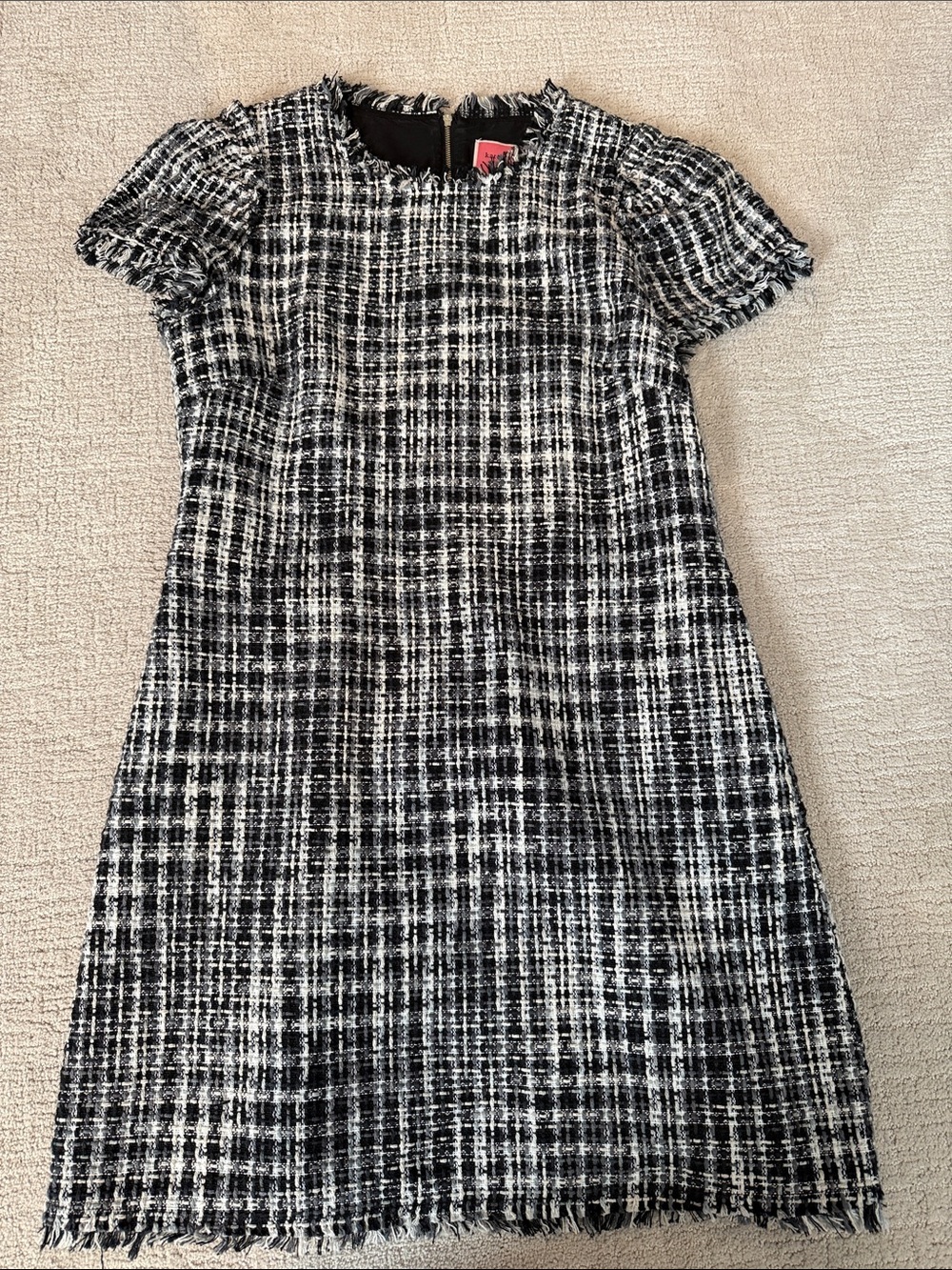 kate spade Black and White Tweed Dress with Pink Label